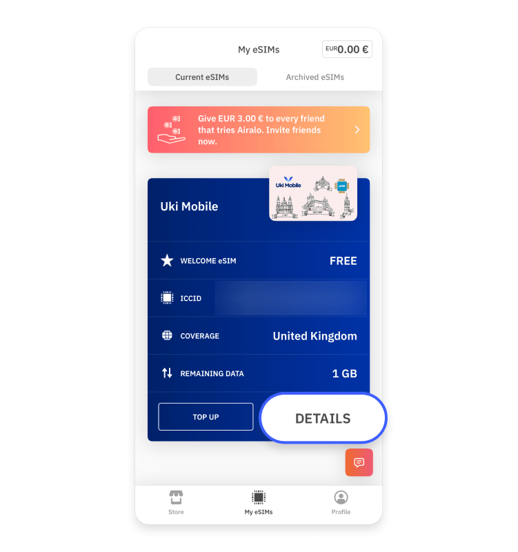 Airalo app interface