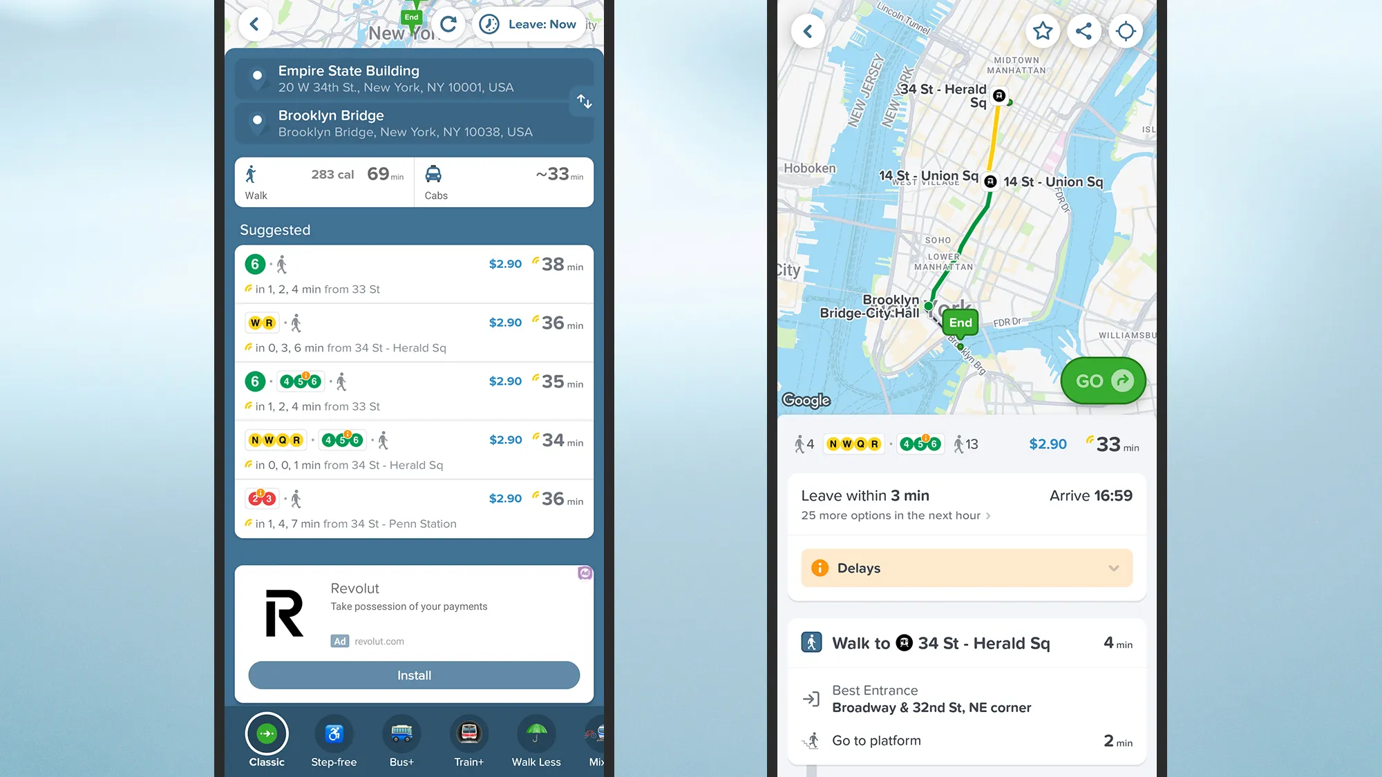 Citymapper app interface